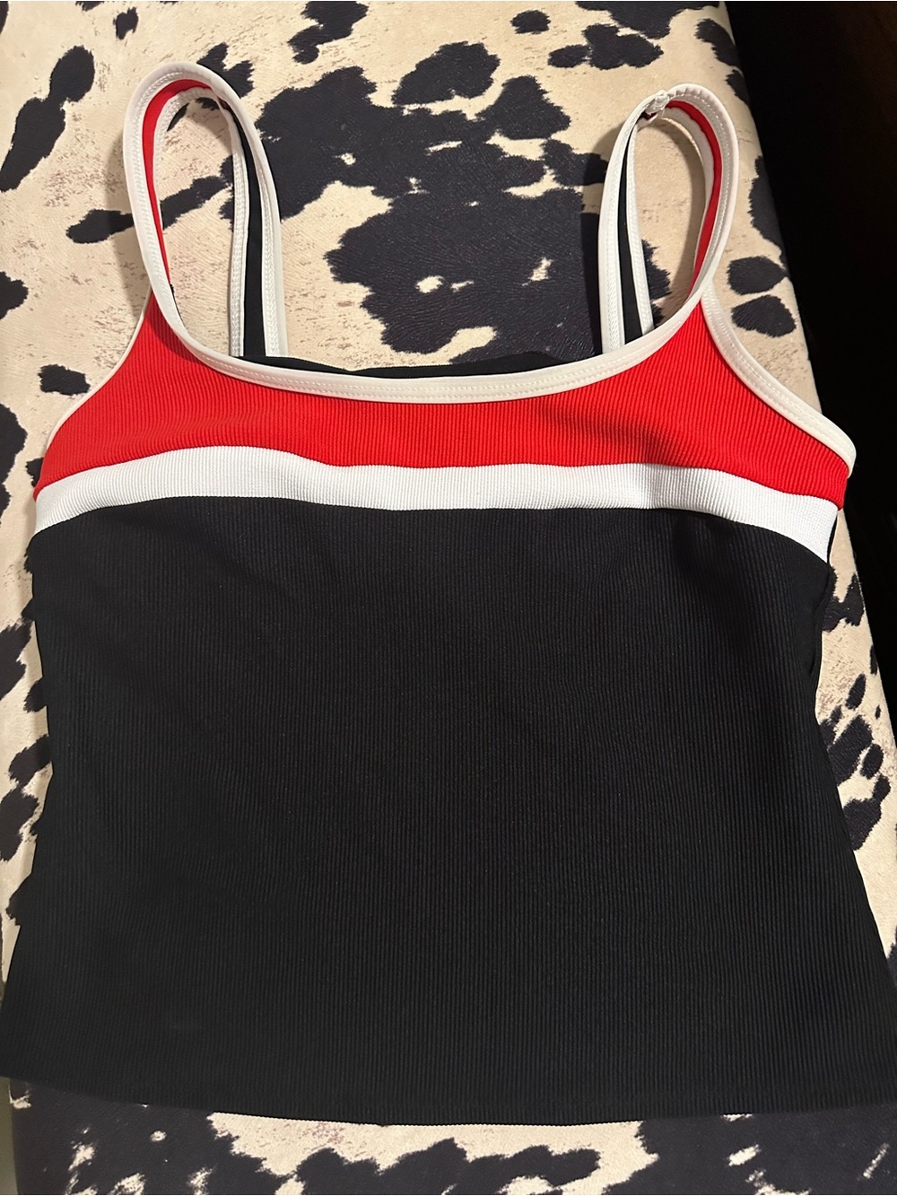 Spaghetti Strap ActiveTank Top - Black/Red/White